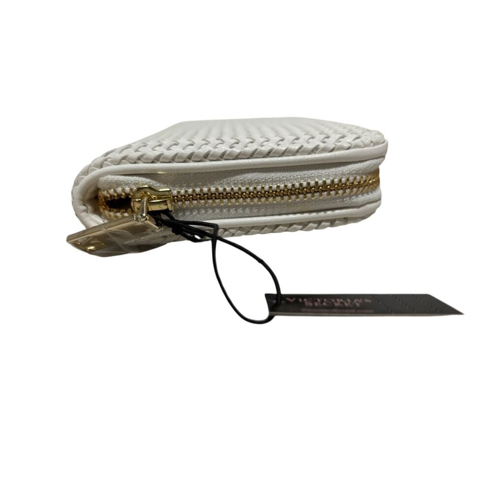 Victorias Secret Fashion White Woven Zip Around Wallet NWT - Picture 2 of 6
